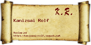 Kanizsai Rolf névjegykártya